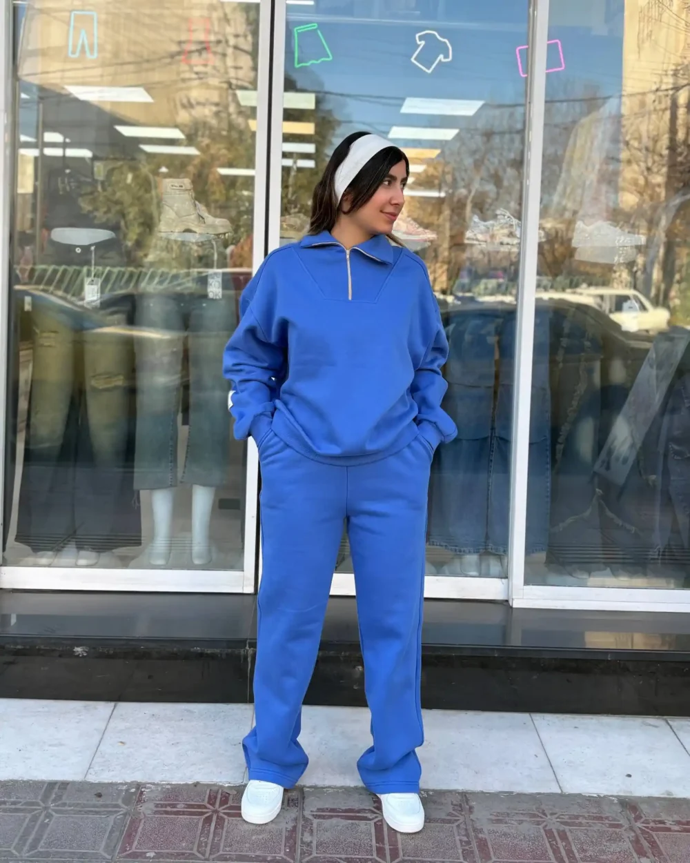 ست دورس و شلوار نیم زیپ 180322